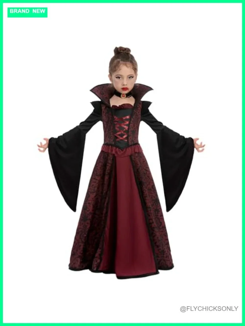 Halloween Royal Vampire Costume Dress Set for Toddler & Kids